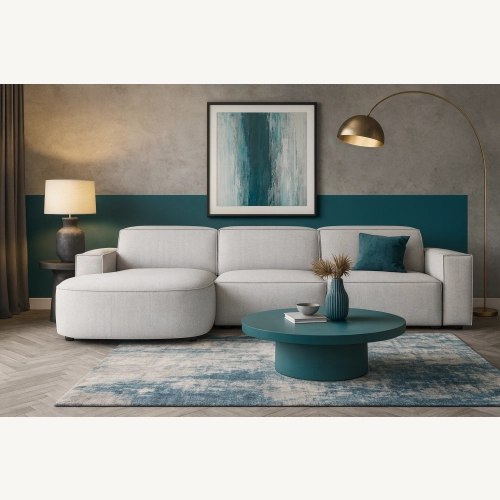 Olio Selezione Sofa w kształcie litery L Tkanina Raven 6